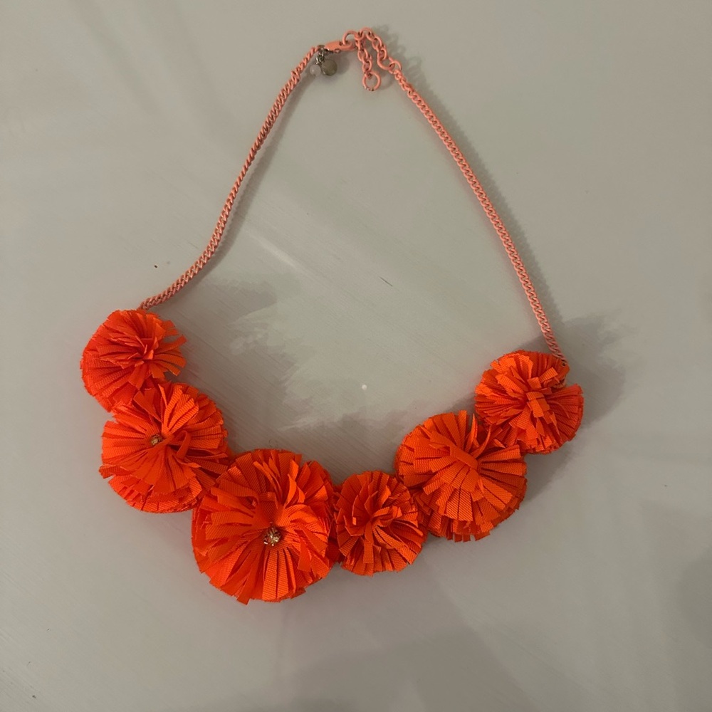 Fun Orange Floral Necklace